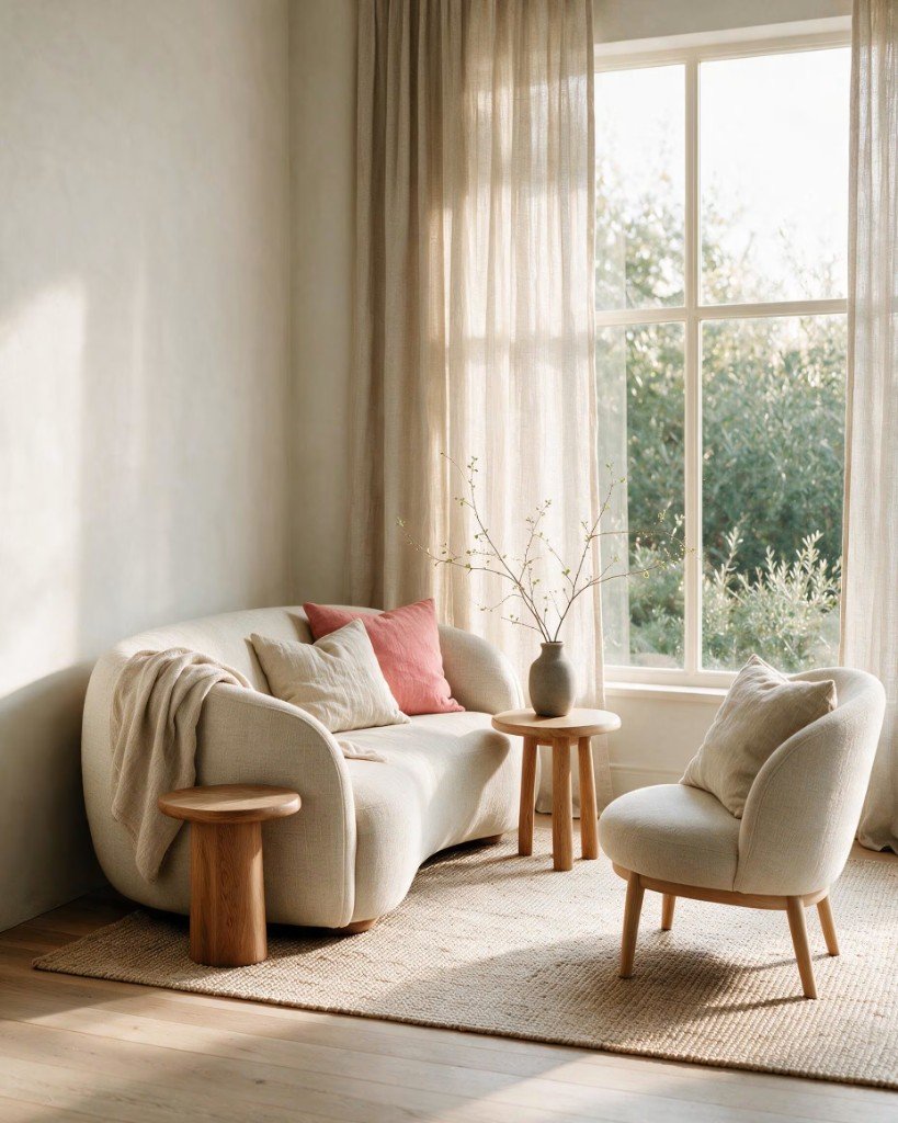 Calm counselling space with soft natural light